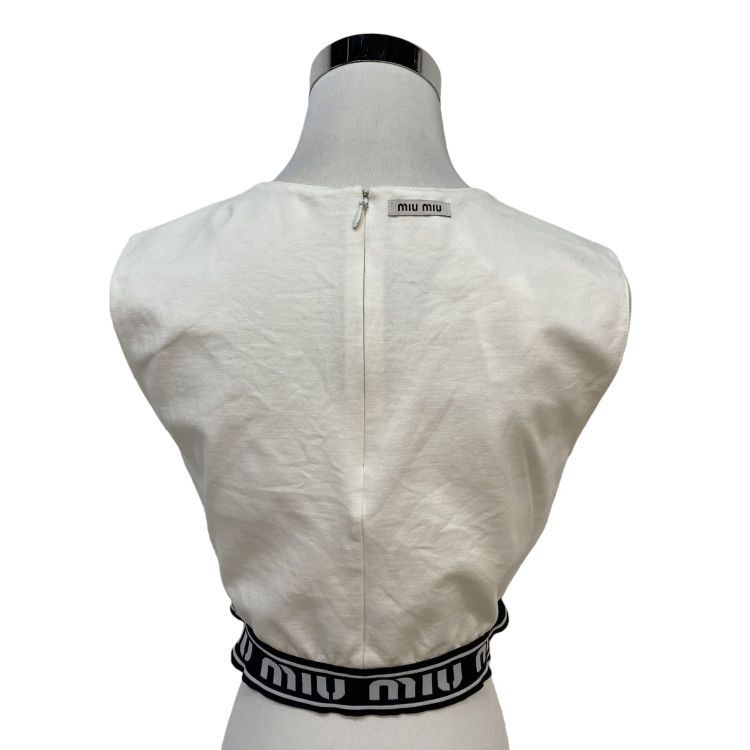 Miu Miu Miu Miu Logo Elastic Hem Crop Top Size M Size M / US 6-8 / IT 42-44 - 2 Thumbnail