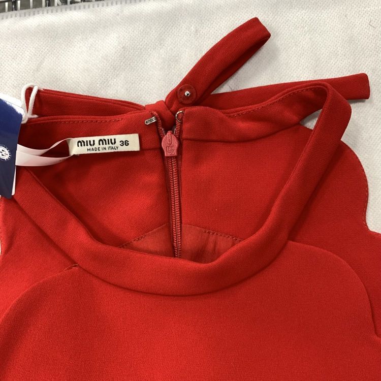 Miu Miu Miu Miu Red Scalloped Mini Dress Size 36 Size XS / US 0-2 / IT 36-38 - 8 Thumbnail