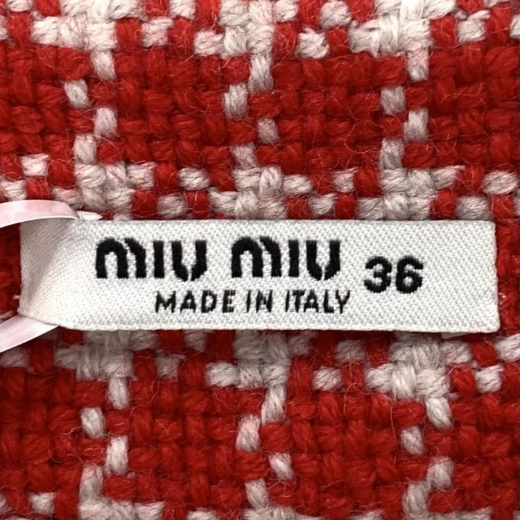 Miu Miu Miu Miu Red Tweed Mini Skirt Size 36 Size 25" / US 0 / IT 36 - 3 Thumbnail