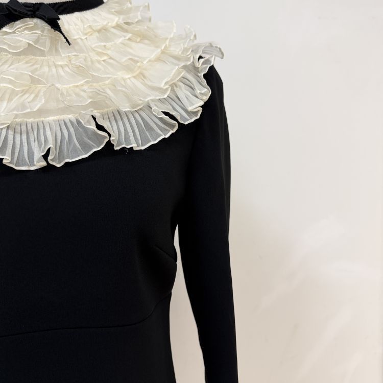 Miu Miu Miu Miu Ruffle Collar Midi Dress Size 38 Size XS / US 0-2 / IT 36-38 - 7 Thumbnail
