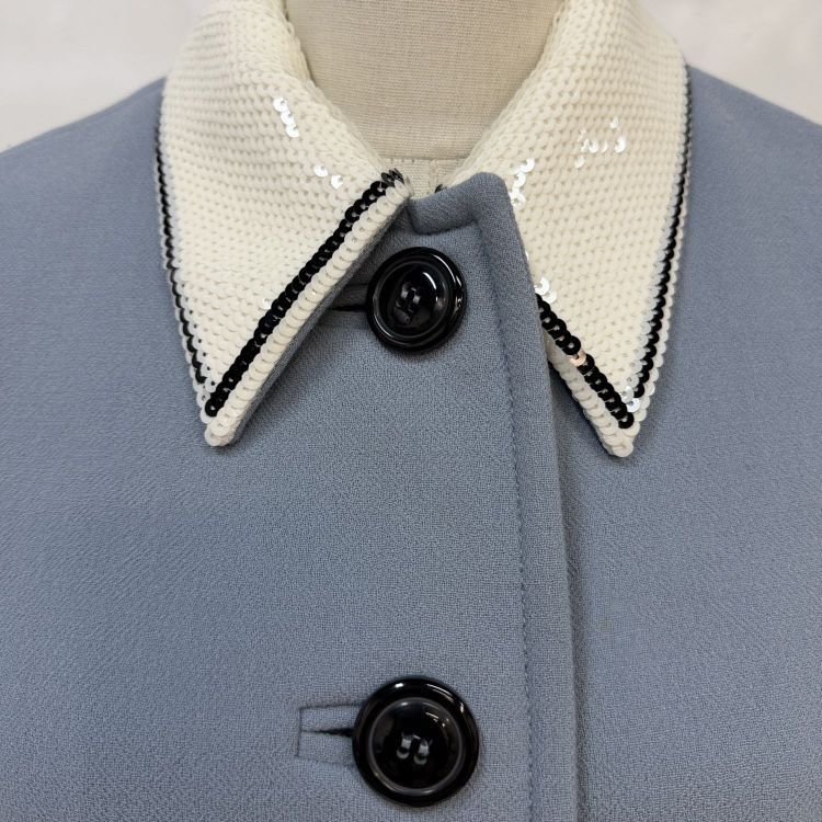 Miu Miu Miu Miu Sequin Collar Wool Coat Size 40 Size S / US 4 / IT 40 - 7 Thumbnail