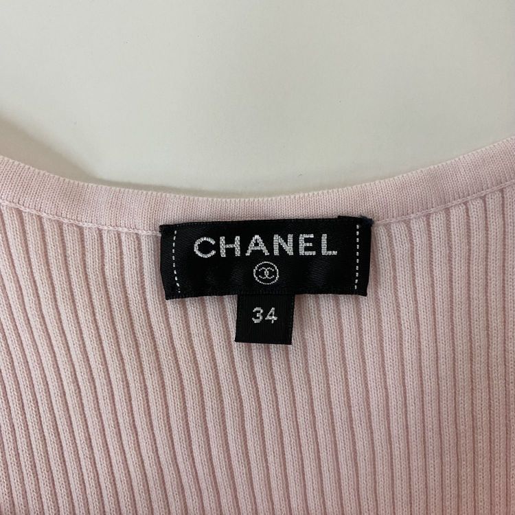 Chanel Chanel Pink Lattice Knit Tank Top Size 34 Size XS / US 0-2 / IT 36-38 - 3 Thumbnail