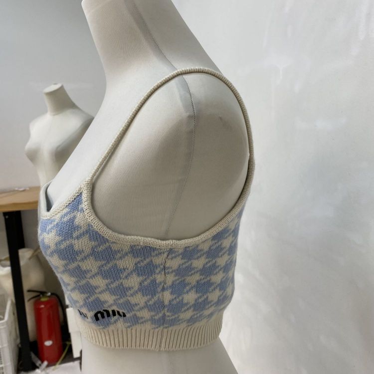 Miu Miu Miu Miu Houndstooth Cashmere Tank Top Size 40 Size S / US 4 / IT 40 - 9 Thumbnail