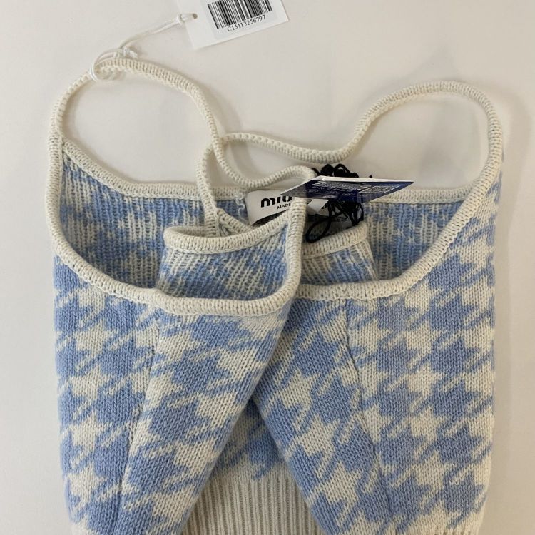 Miu Miu Miu Miu Houndstooth Cashmere Tank Top Size 40 Size S / US 4 / IT 40 - 11 Thumbnail