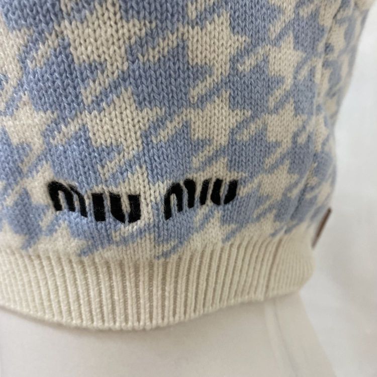 Miu Miu Miu Miu Houndstooth Cashmere Tank Top Size 40 Size S / US 4 / IT 40 - 7 Thumbnail