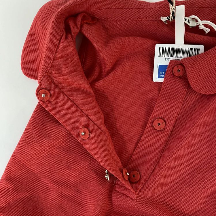 Miu Miu Miu Miu Jeweled Button Ruffled Polo Size S Size S / US 4 / IT 40 - 10 Thumbnail