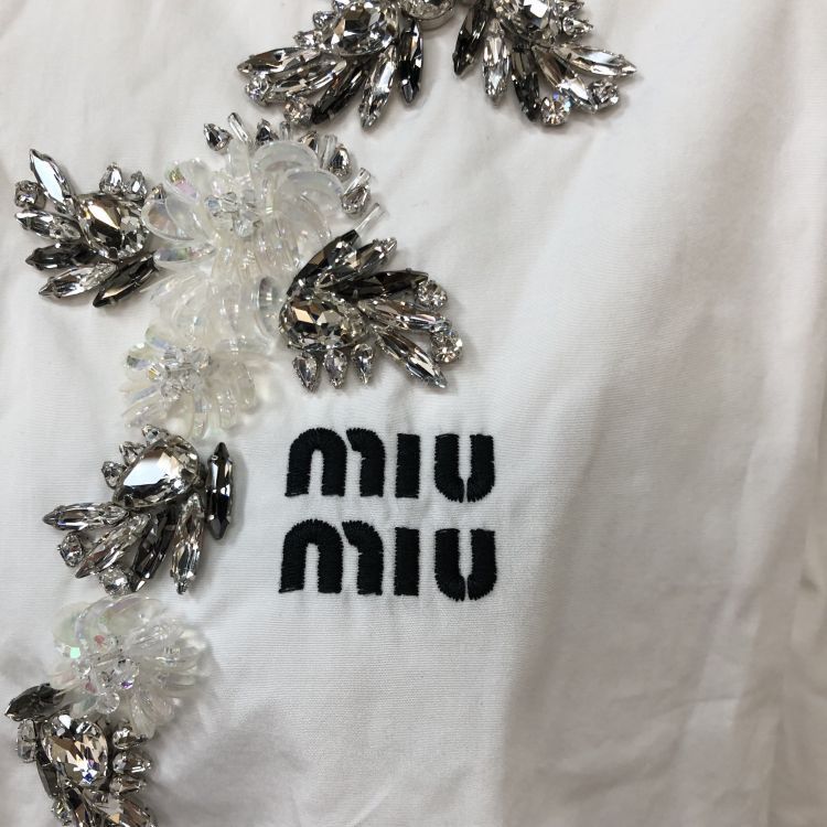 Miu Miu Miu Miu Crystal Embellished Button Up Shirt Size 38 Size XS / US 0-2 / IT 36-38 - 6 Thumbnail