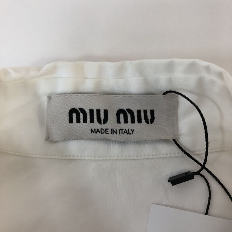 Miu Miu Miu Miu Crystal Embellished Button Up Shirt Size 38 Size XS / US 0-2 / IT 36-38 - 3 Thumbnail