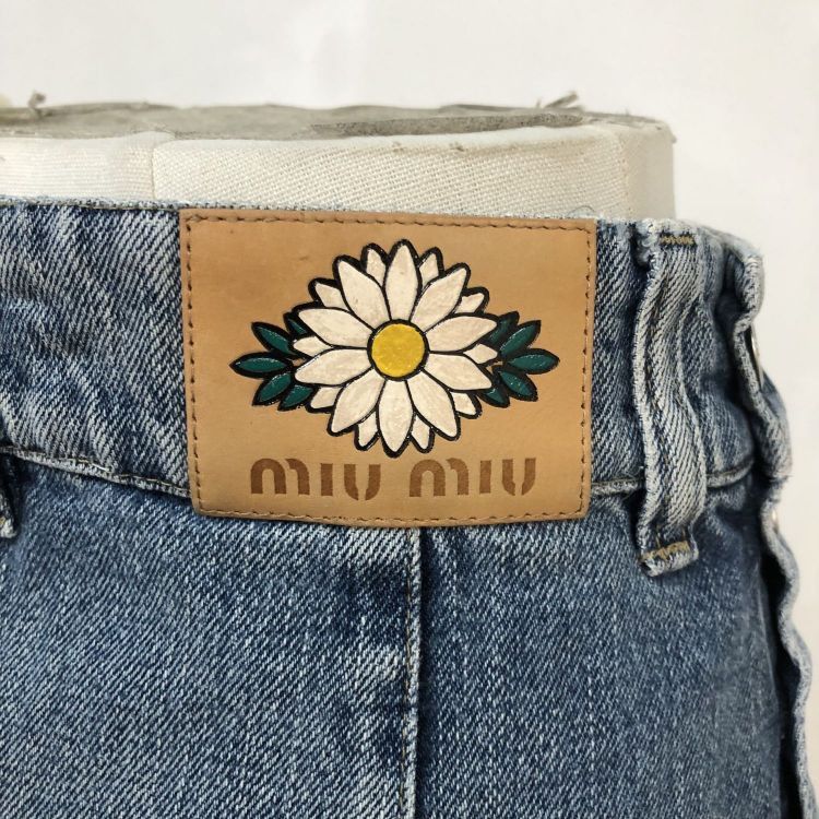 Miu Miu Miu Miu Ruffle Denim Midi Skirt Size 40 Size 27" / US 4 / IT 40 - 6 Thumbnail