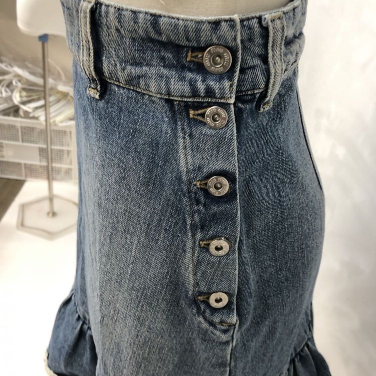 Miu Miu Miu Miu Ruffle Denim Midi Skirt Size 40 Size 27" / US 4 / IT 40 - 9 Thumbnail