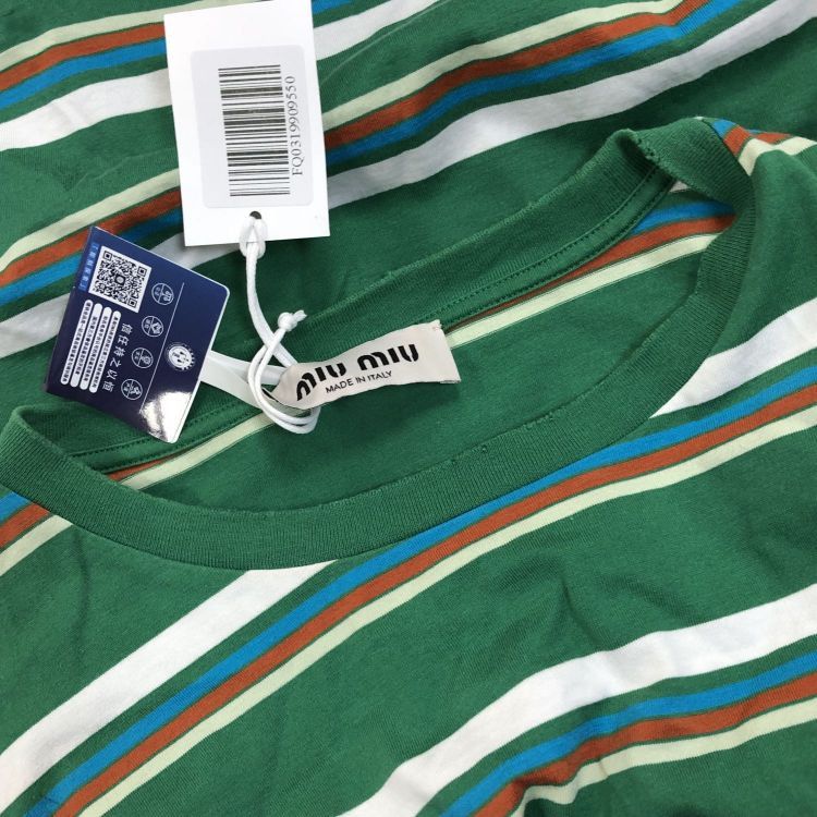 Miu Miu Miu Miu Striped Cotton T-Shirt Size M Size M / US 6-8 / IT 42-44 - 6 Thumbnail