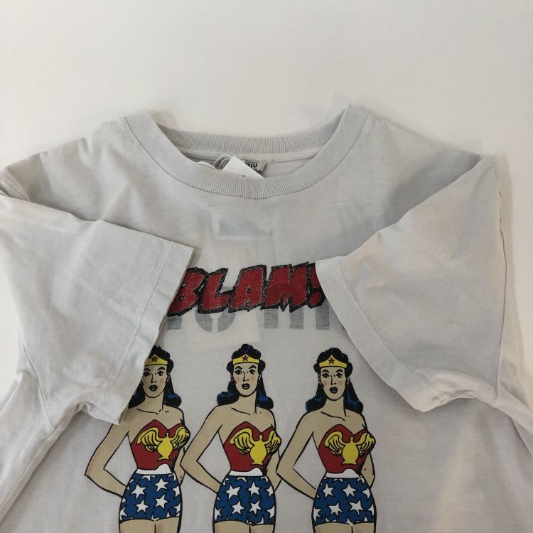 Miu Miu Miu Miu Wonder Woman Graphic T-Shirt XS Size XS / US 0-2 / IT 36-38 - 10 Thumbnail