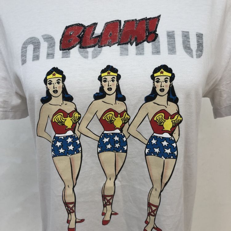 Miu Miu Miu Miu Wonder Woman Graphic T-Shirt XS Size XS / US 0-2 / IT 36-38 - 7 Thumbnail
