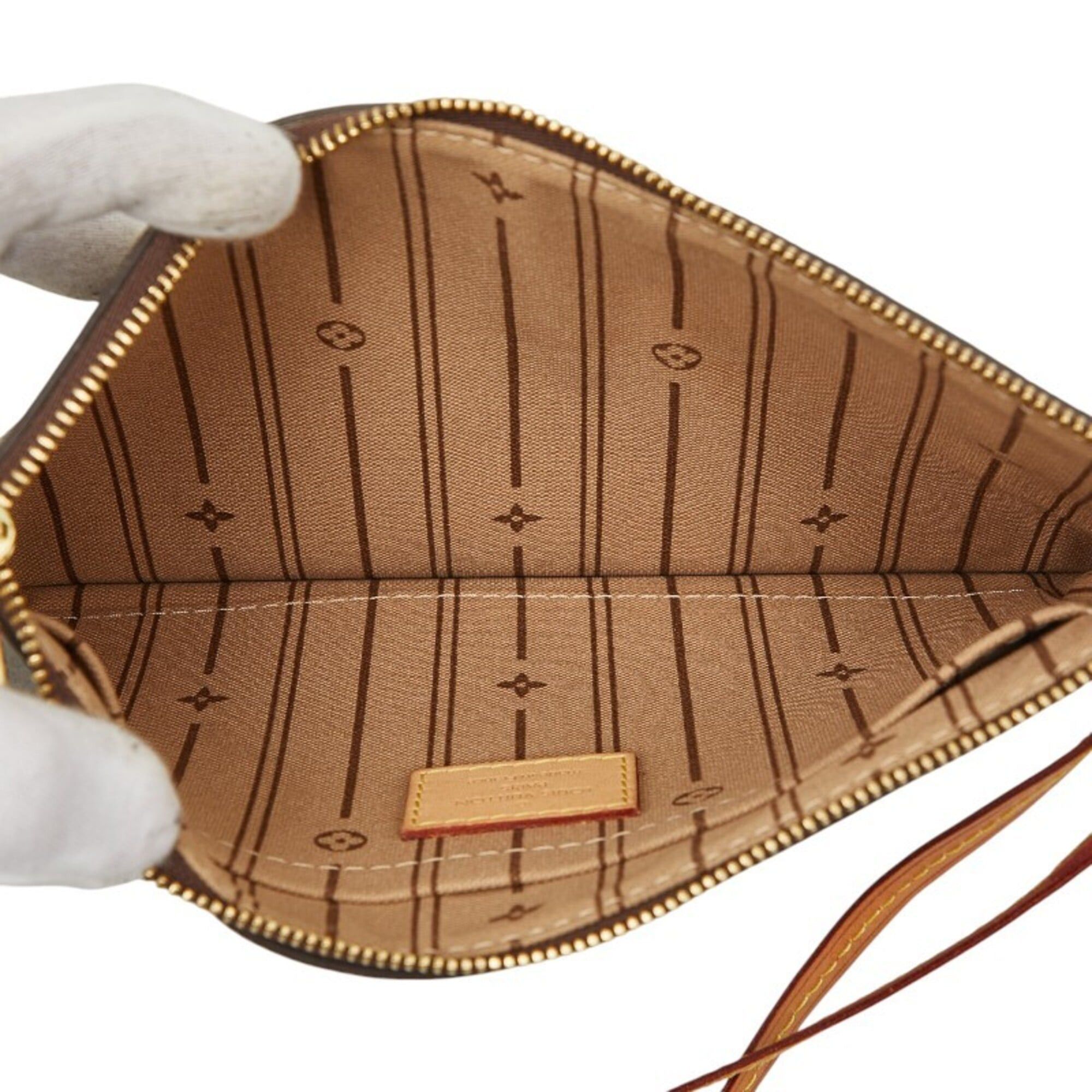 Louis Vuitton Louis Vuitton Monogram Neverfull Accessories Handbag Pouch Mini Clutch Bag Brown Leather Women's LOUIS VUITTON Size ONE SIZE - 6 Thumbnail