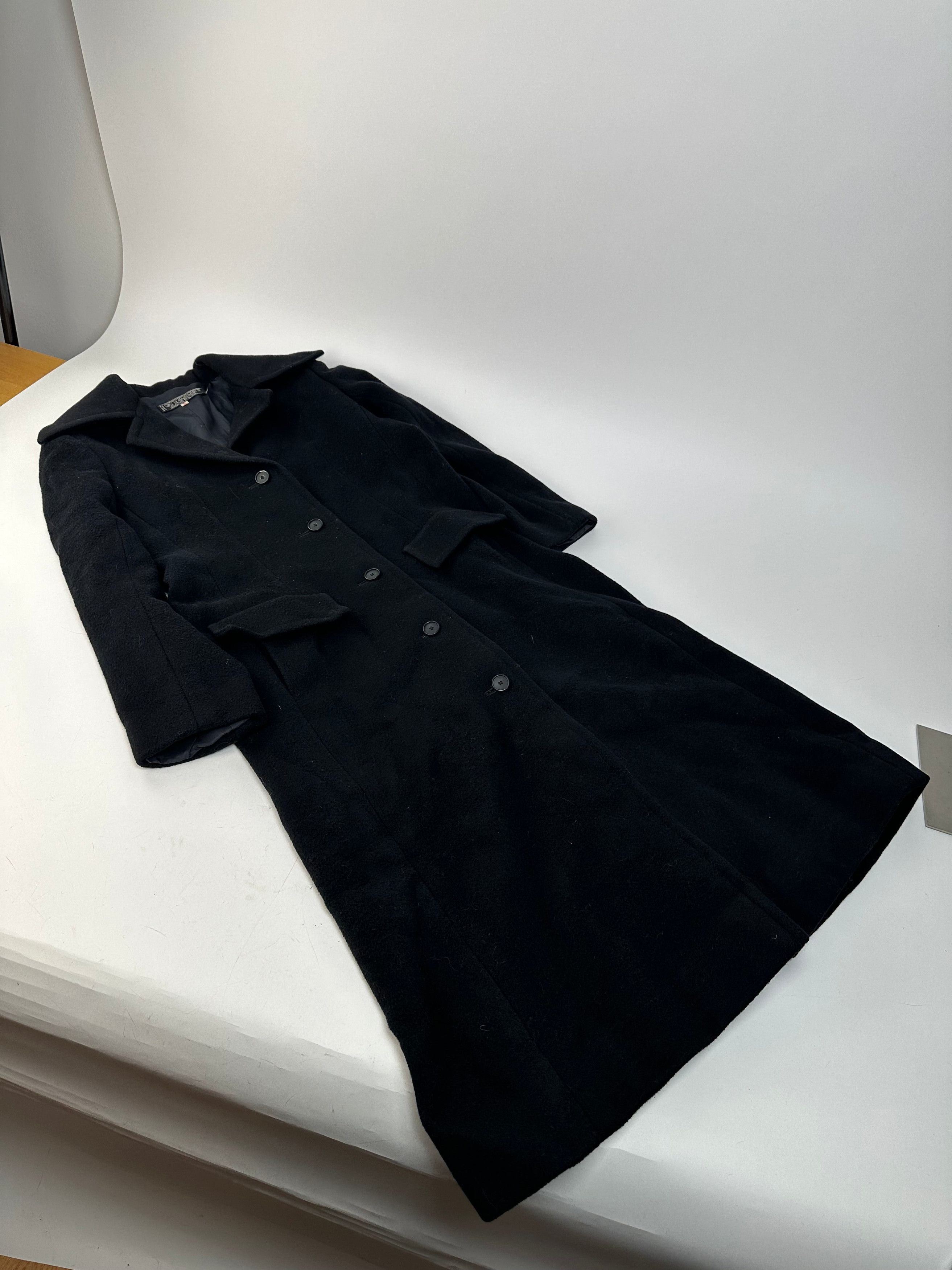 Givenchy Vintage Nouvelle Boutique Wool Long Coat Black S Size S / US 4 / IT 40 - 4 Thumbnail