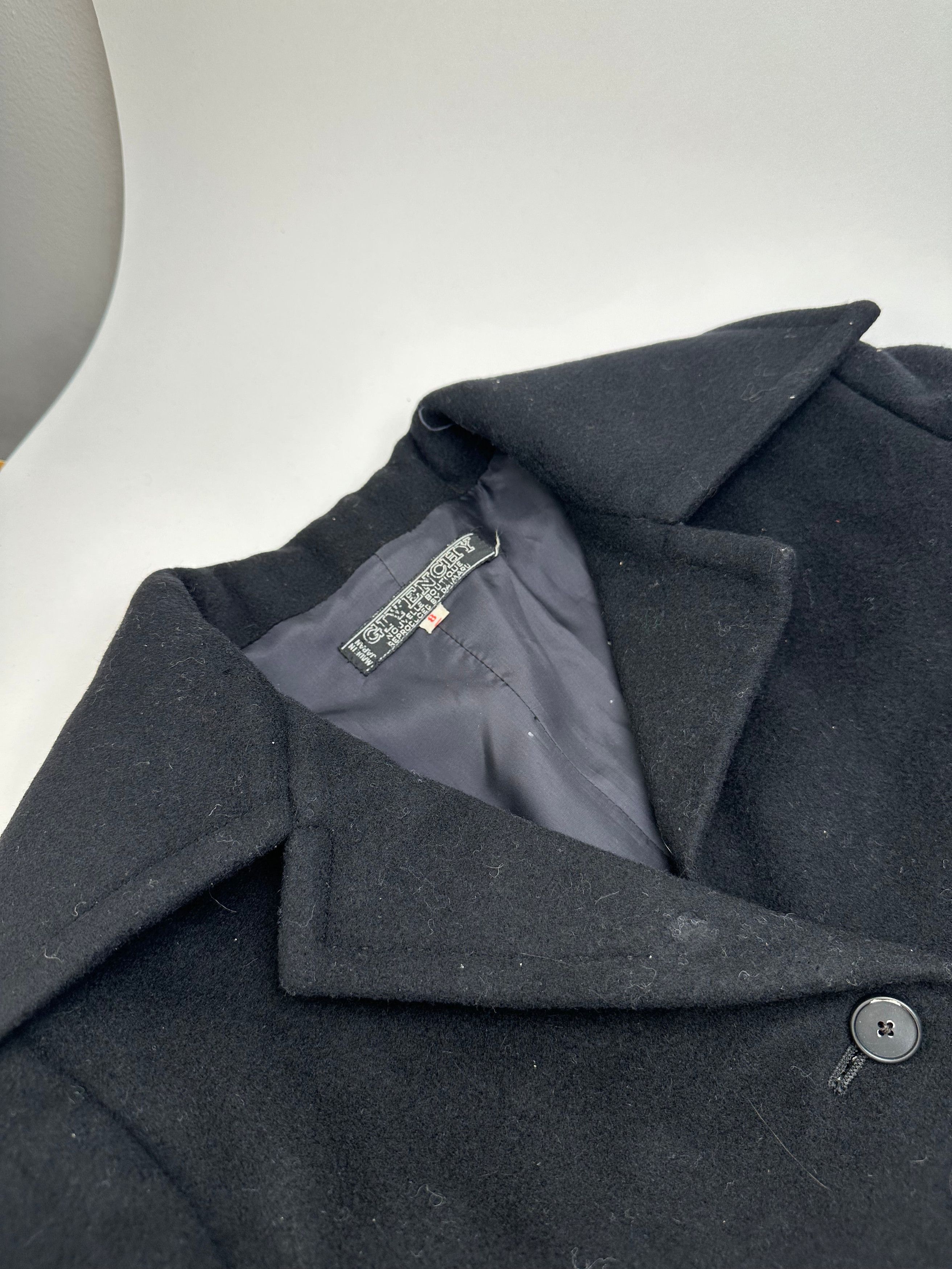 Givenchy Vintage Nouvelle Boutique Wool Long Coat Black S Size S / US 4 / IT 40 - 6 Thumbnail