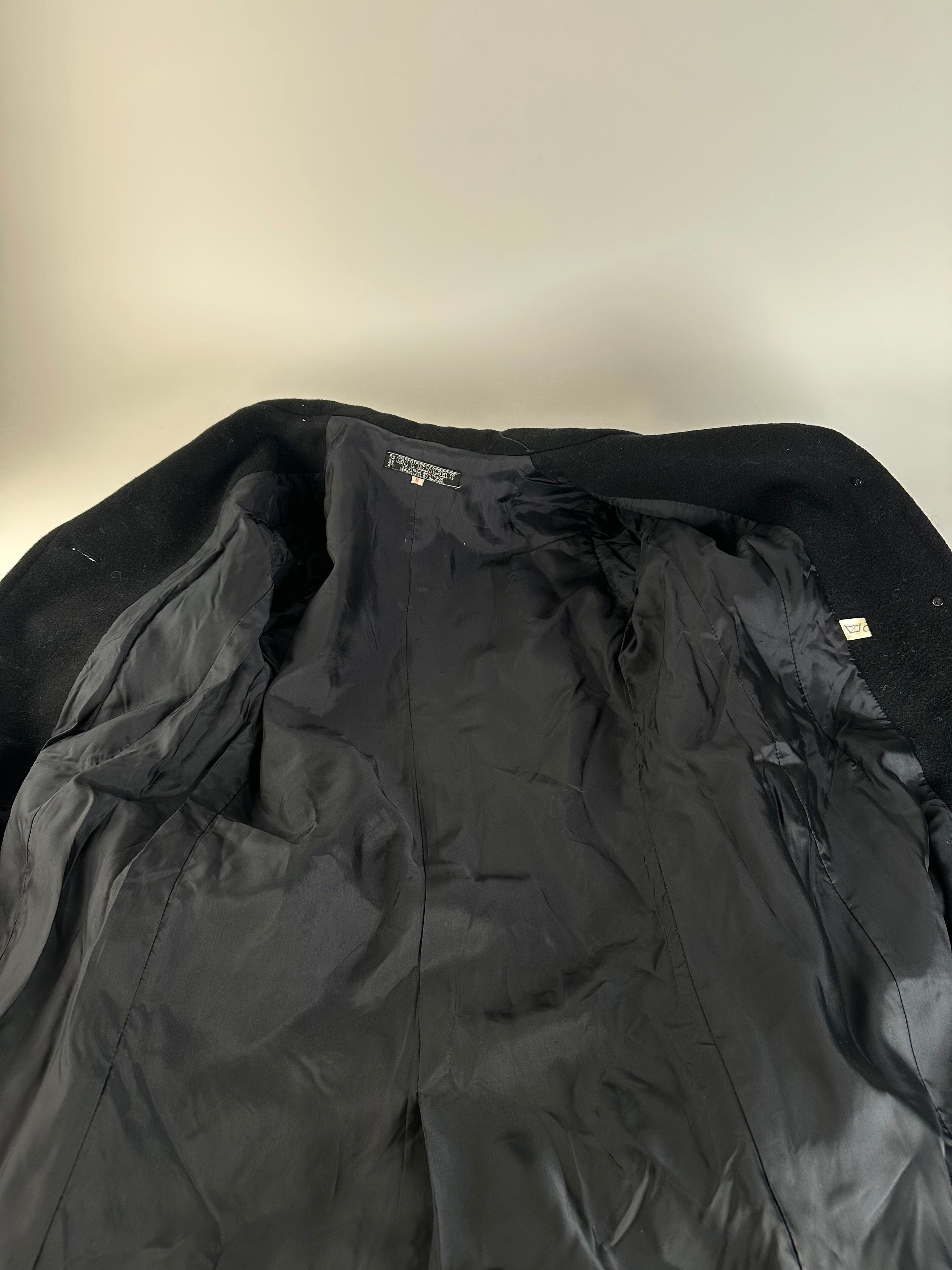 Givenchy Vintage Nouvelle Boutique Wool Long Coat Black S Size S / US 4 / IT 40 - 9 Thumbnail