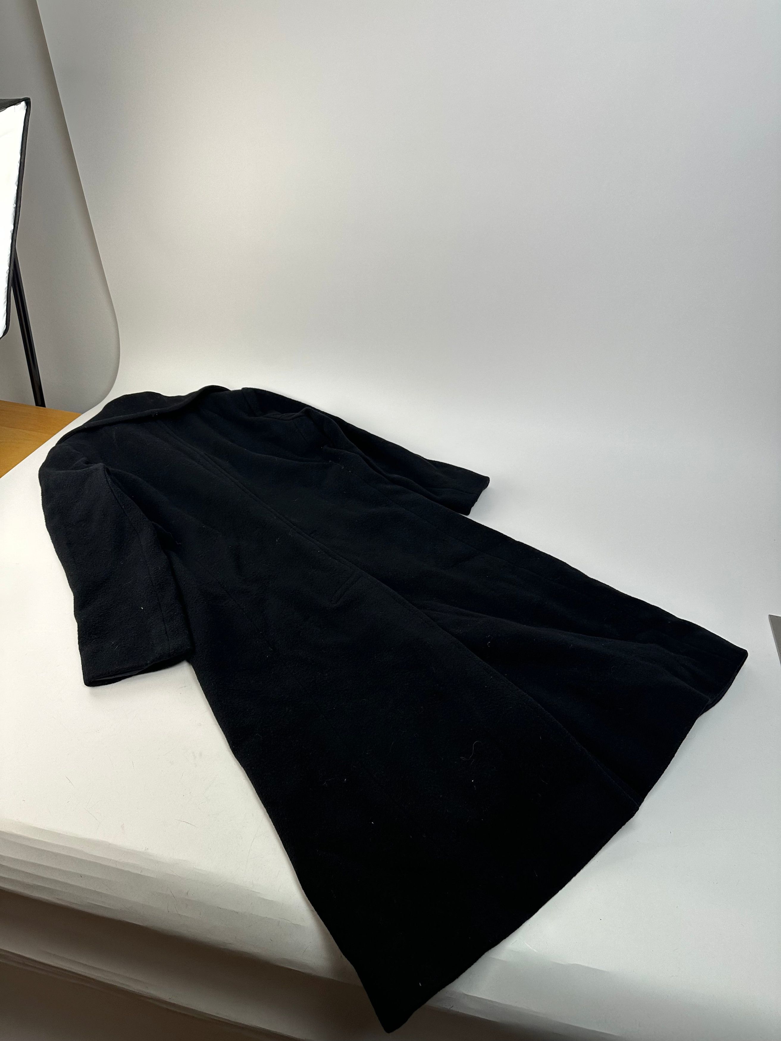 Givenchy Vintage Nouvelle Boutique Wool Long Coat Black S Size S / US 4 / IT 40 - 7 Thumbnail