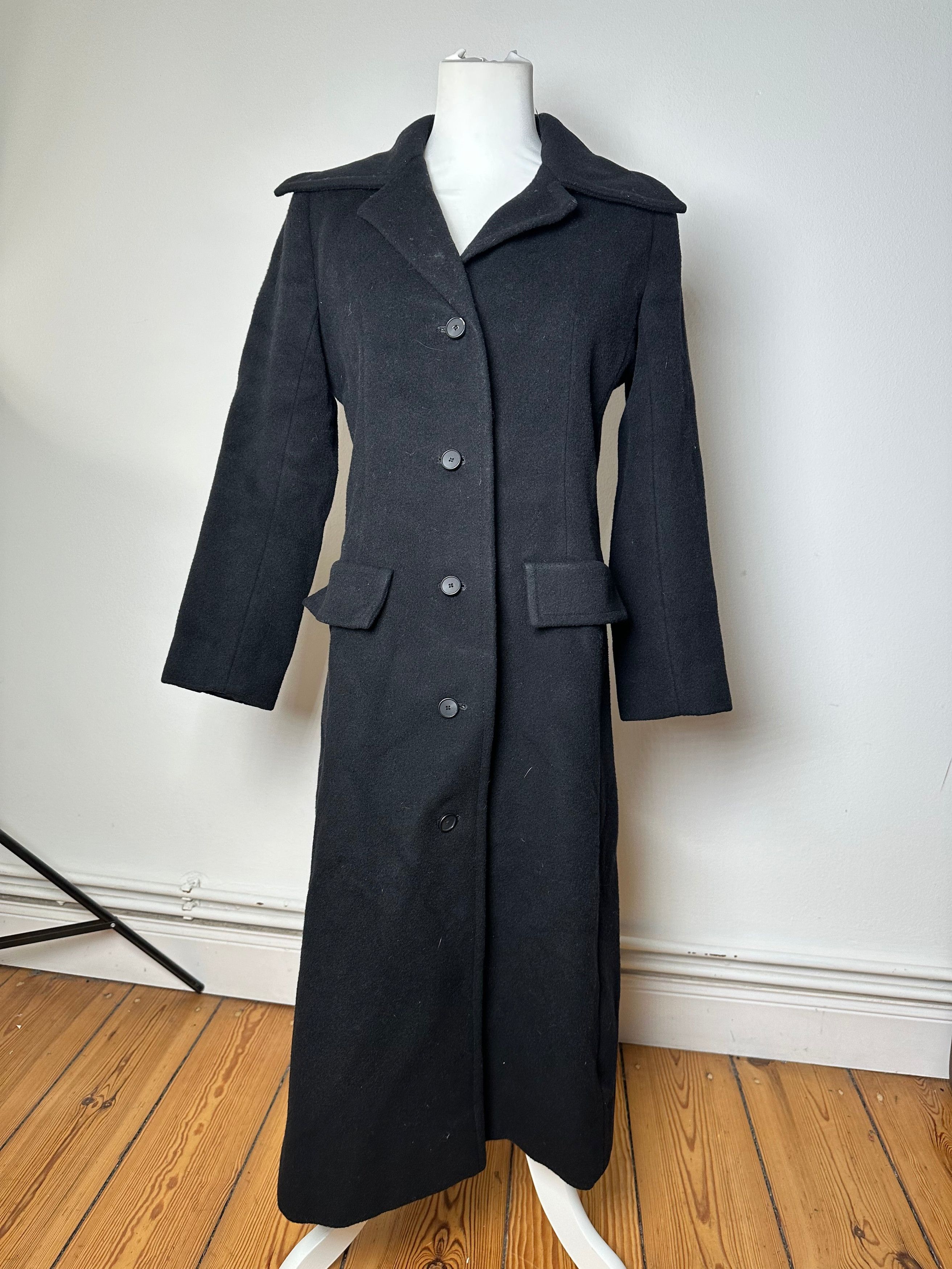 Givenchy Vintage Nouvelle Boutique Wool Long Coat Black S Size S / US 4 / IT 40 - 10 Thumbnail