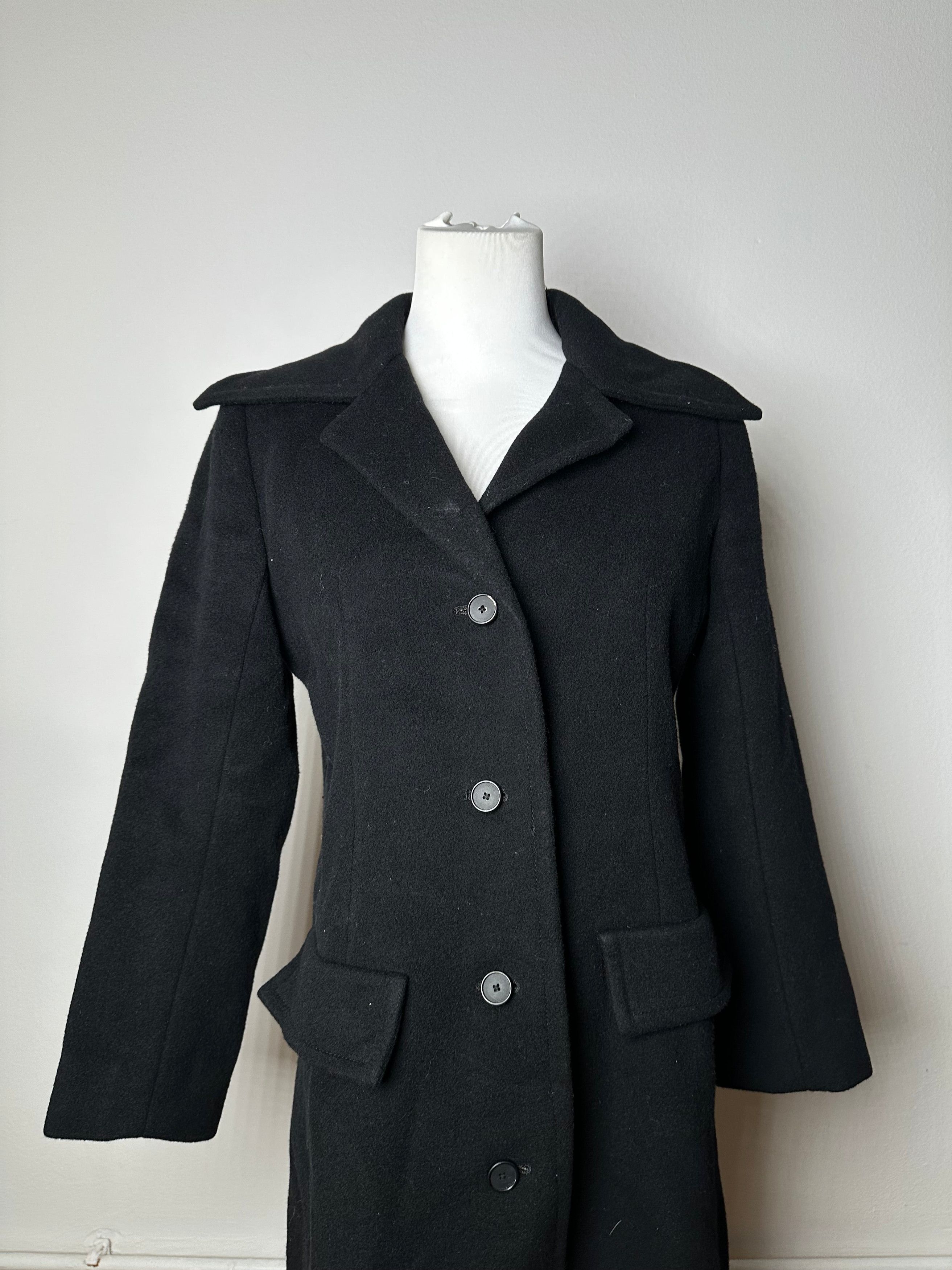 Givenchy Vintage Nouvelle Boutique Wool Long Coat Black S Size S / US 4 / IT 40 - 11 Thumbnail
