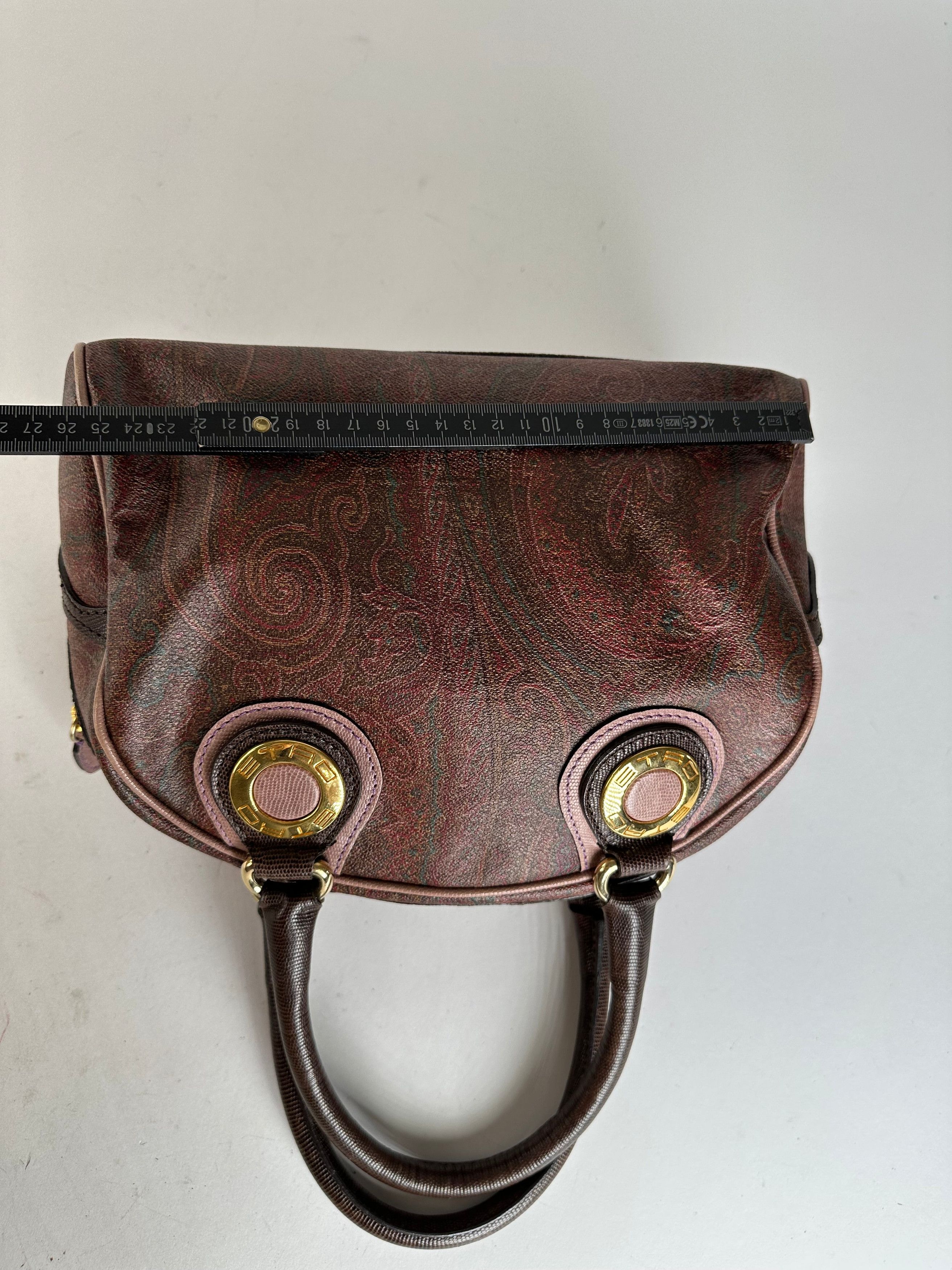Etro Vintage Paisley Handbag Coated Canvas Brown Size ONE SIZE - 14 Thumbnail
