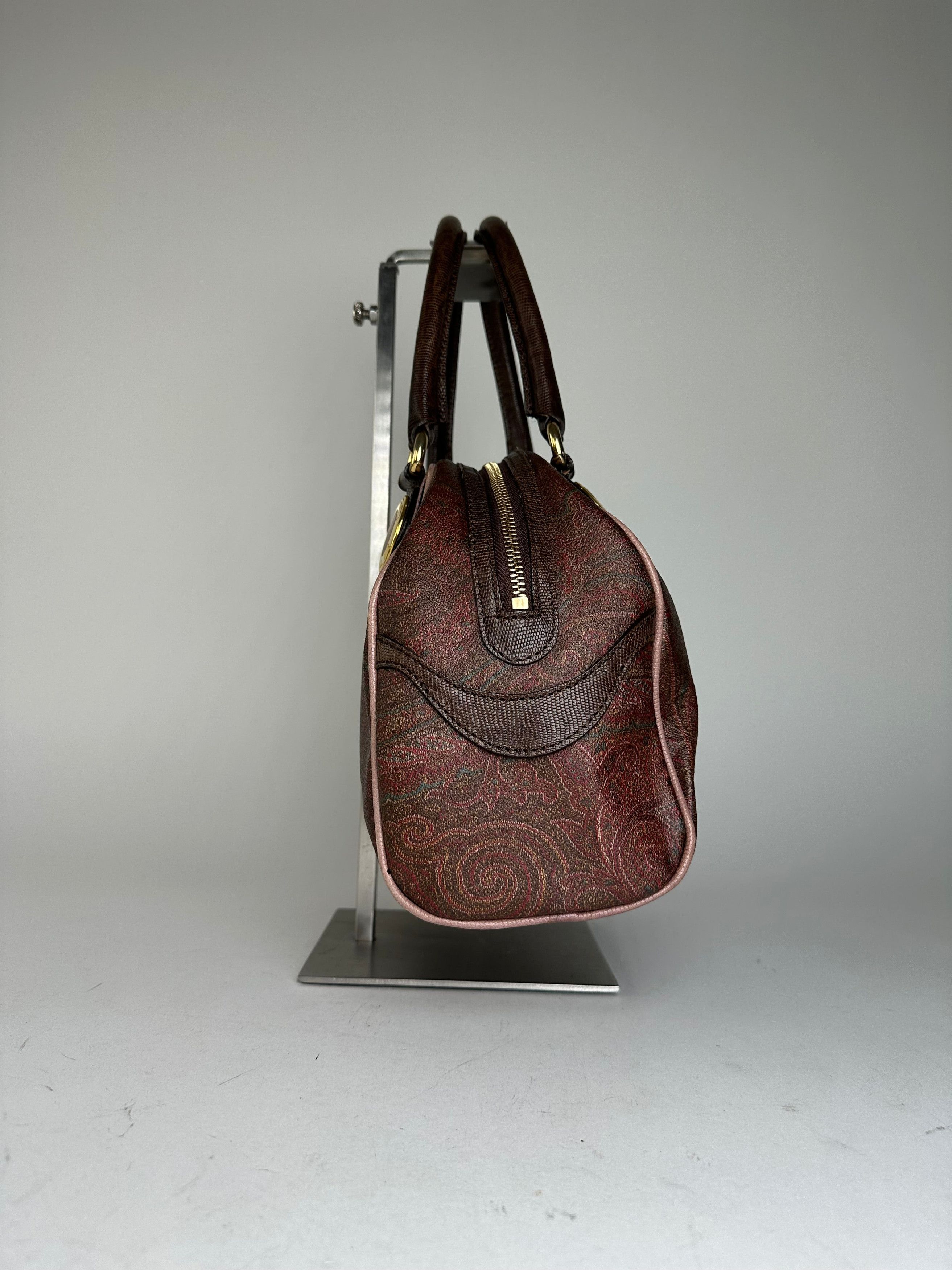 Etro Vintage Paisley Handbag Coated Canvas Brown Size ONE SIZE - 4 Thumbnail