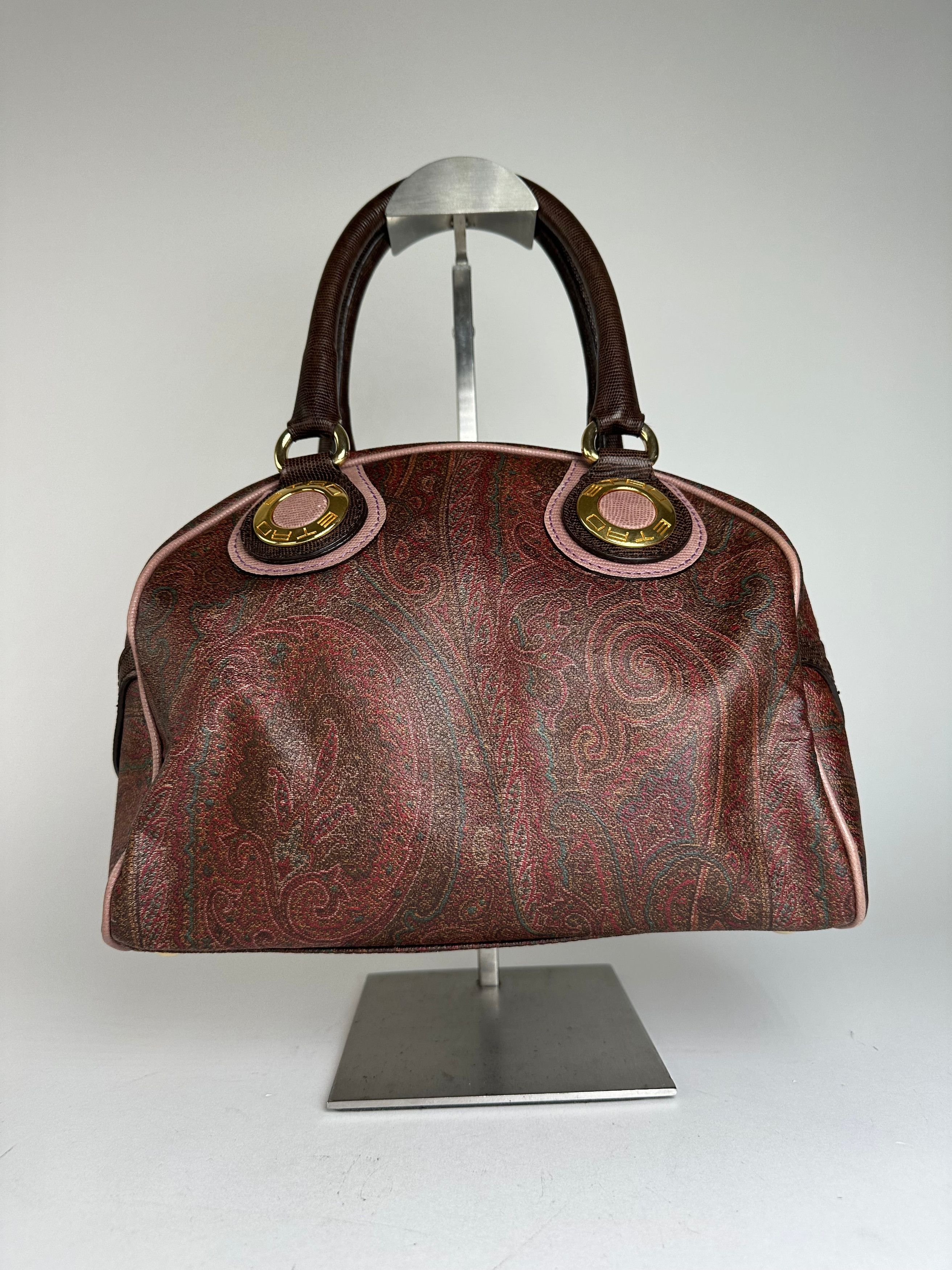 Etro Vintage Paisley Handbag Coated Canvas Brown Size ONE SIZE - 2 Thumbnail