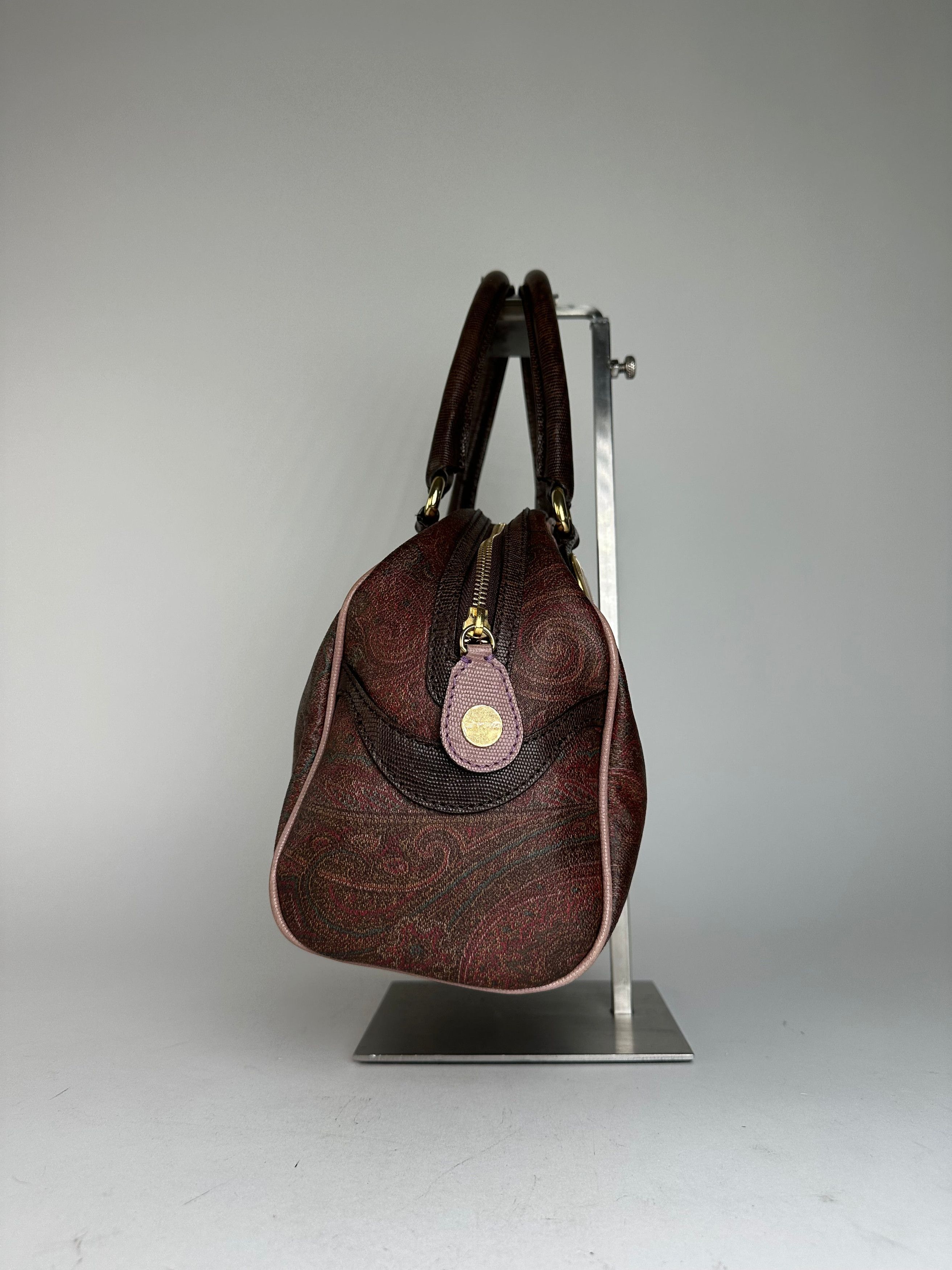 Etro Vintage Paisley Handbag Coated Canvas Brown Size ONE SIZE - 6 Thumbnail