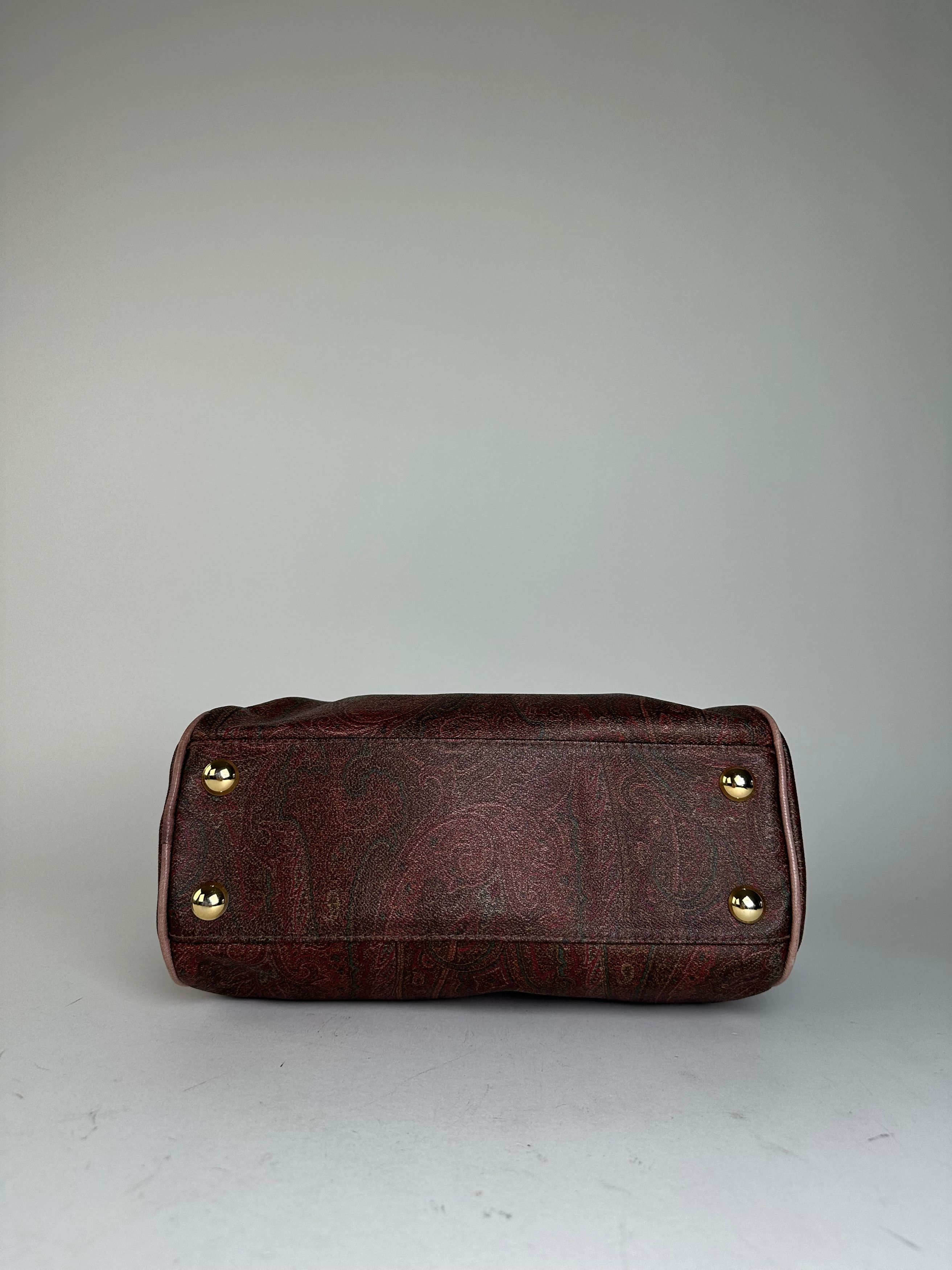 Etro Vintage Paisley Handbag Coated Canvas Brown Size ONE SIZE - 8 Thumbnail