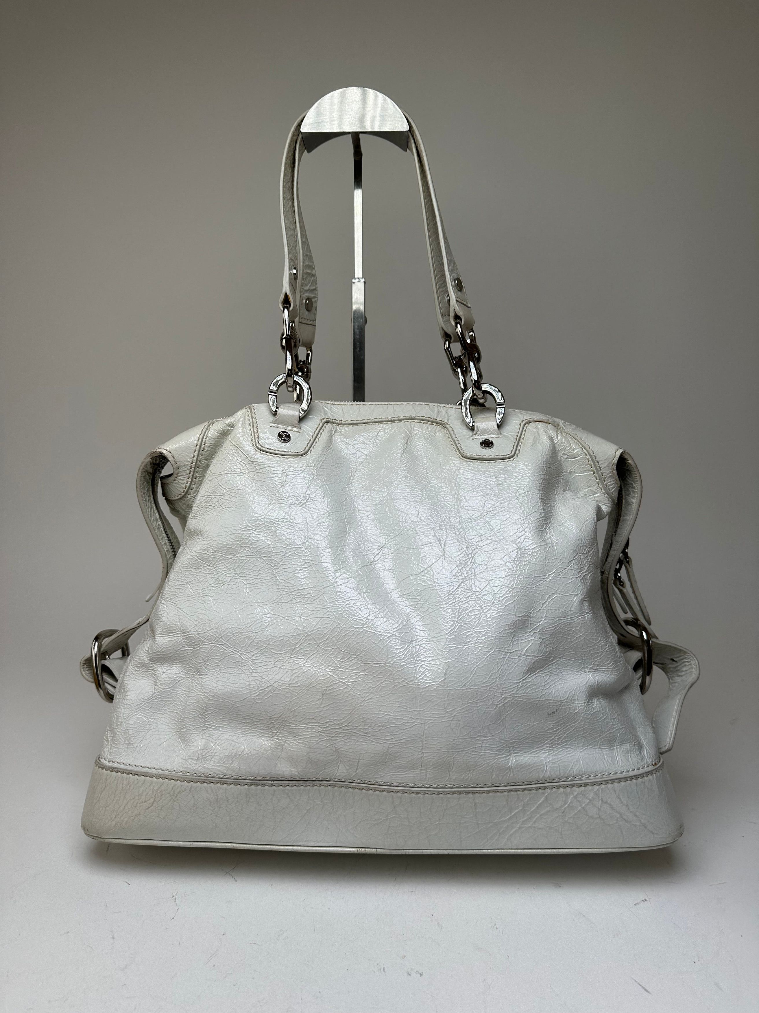 Celine Vintage Leather Shoulder Bag White Size ONE SIZE - 13 Thumbnail