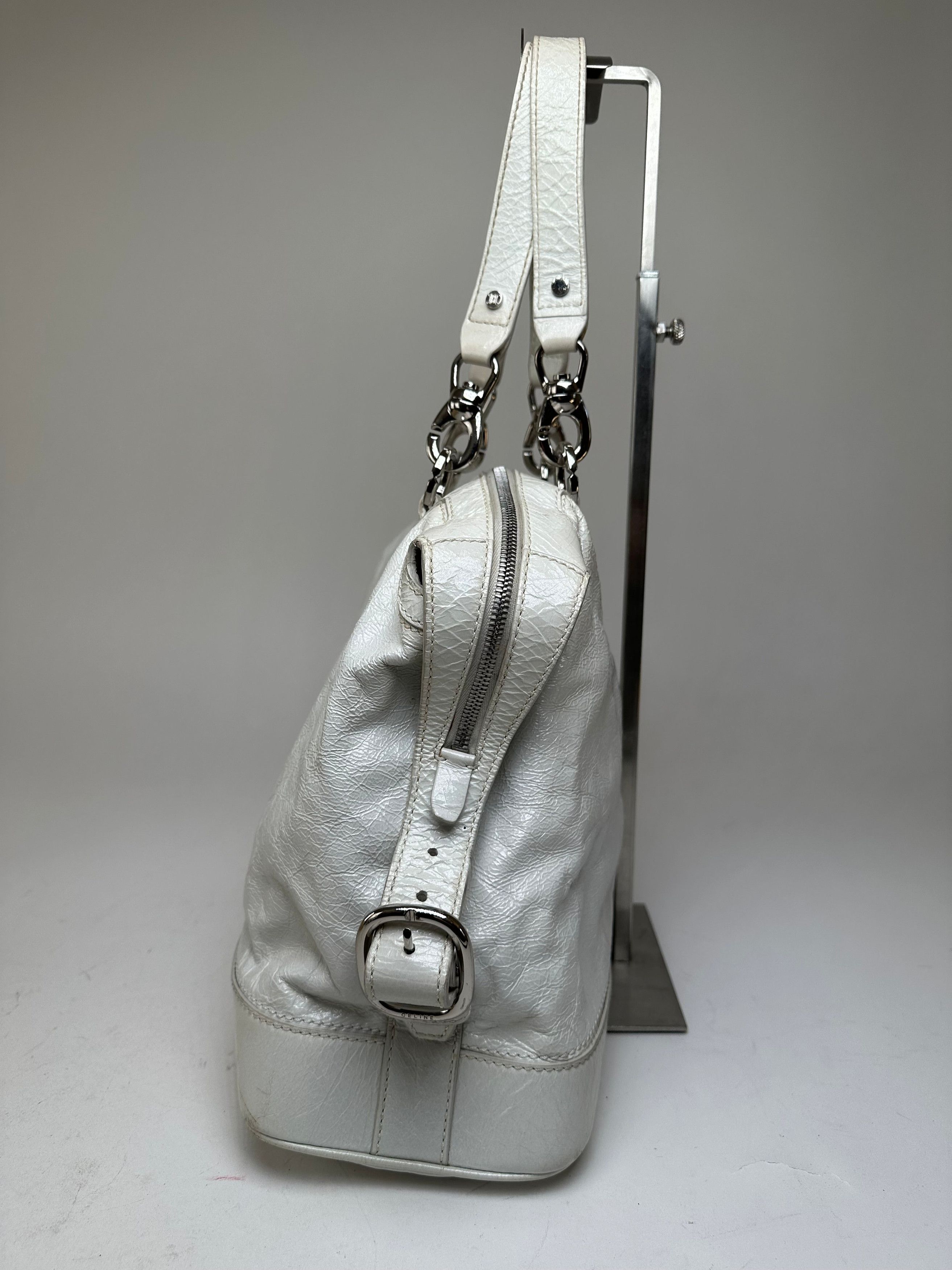 Celine Vintage Leather Shoulder Bag White Size ONE SIZE - 6 Thumbnail