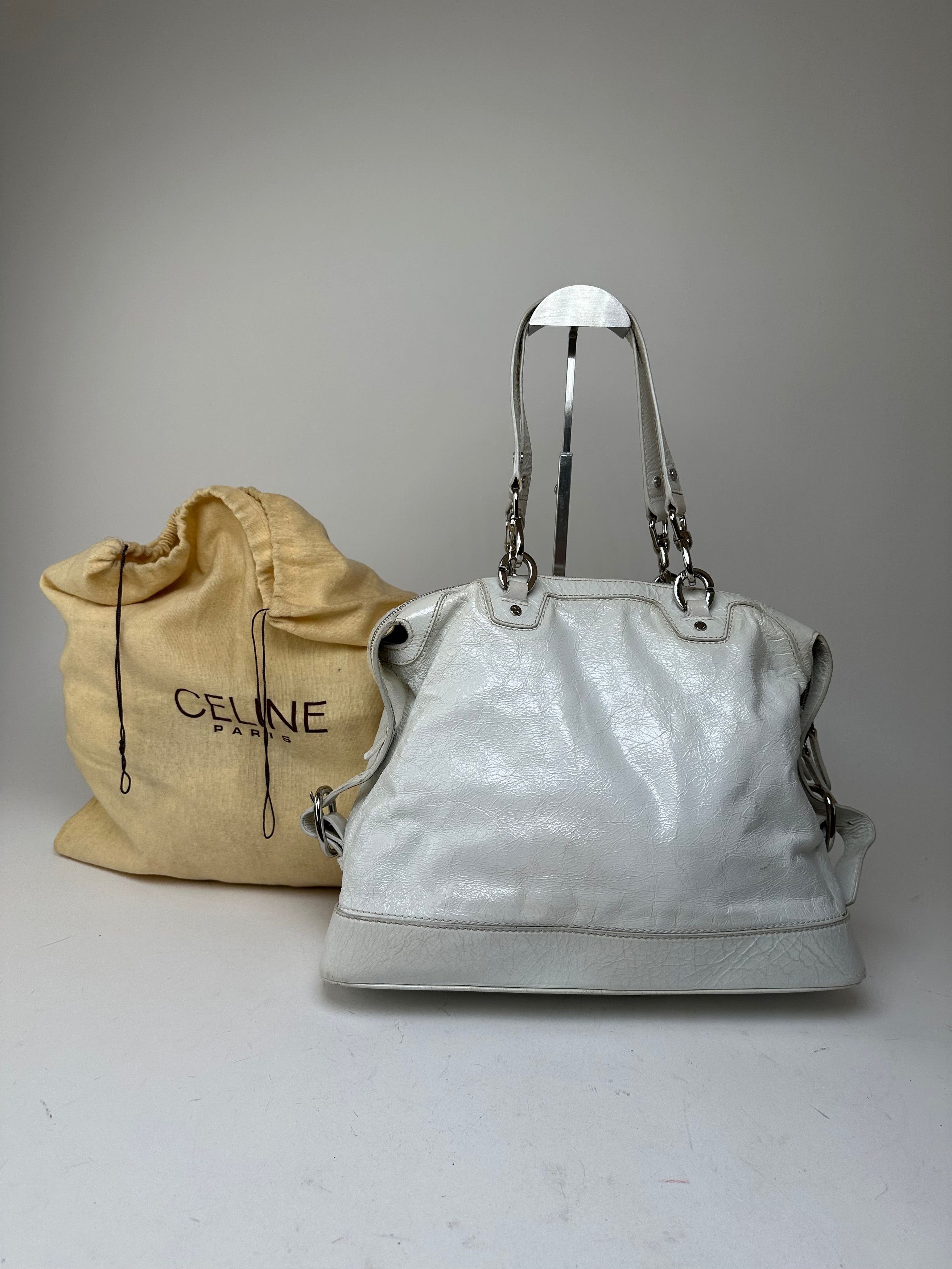 Celine Vintage Leather Shoulder Bag White Size ONE SIZE - 2 Thumbnail