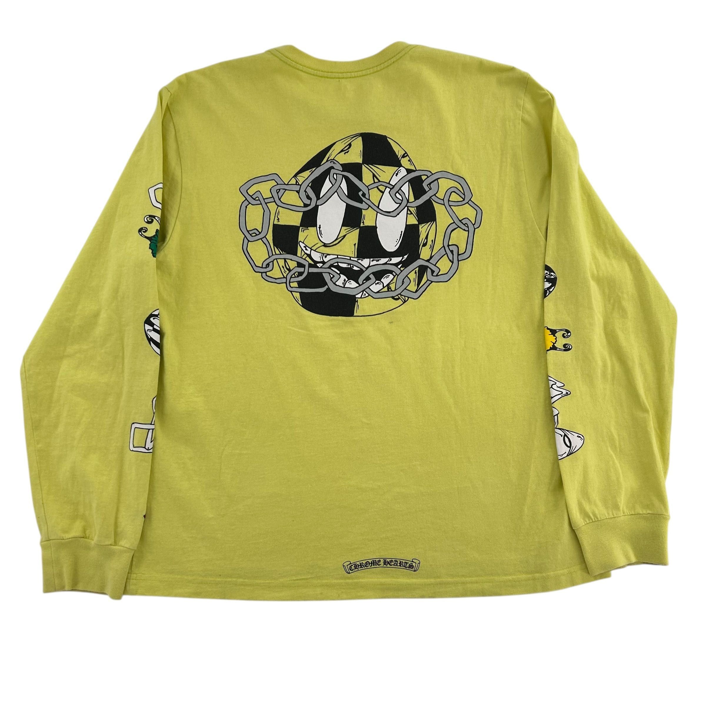 Chrome Hearts Matty Boy Link L/S T-shirt Lime Green Size US XL / EU 56 / 4 - 3 Thumbnail