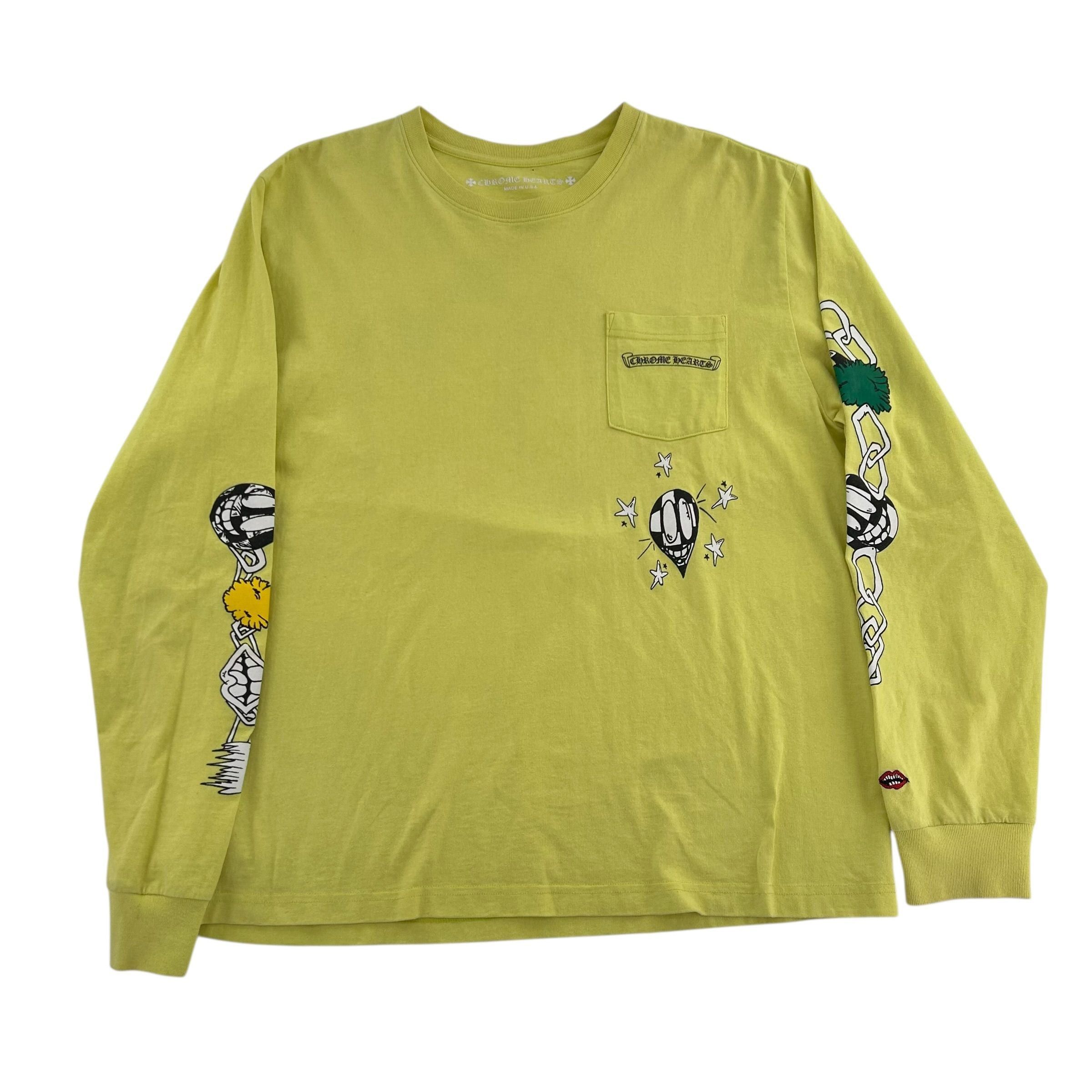 Chrome Hearts Matty Boy Link L/S T-shirt Lime Green Size US XL / EU 56 / 4 - 2 Thumbnail