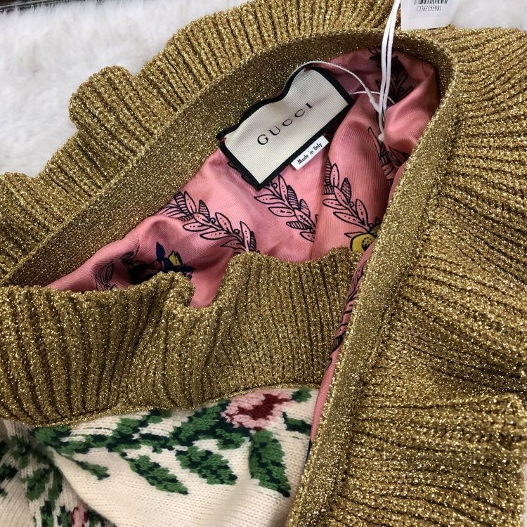 Gucci Gucci Floral Metallic Ruffle Cardigan Size XS Size XS / US 0-2 / IT 36-38 - 6 Thumbnail
