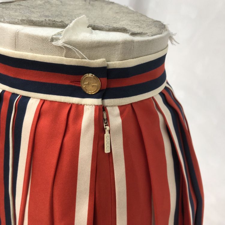 Gucci Gucci Striped Silk Midi Skirt Size 38 Size 26" / US 2 / IT 38 - 8 Thumbnail