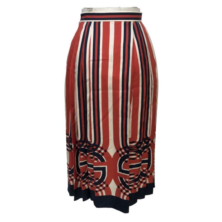 Gucci Gucci Striped Silk Midi Skirt Size 38 Size 26" / US 2 / IT 38 - 2 Thumbnail