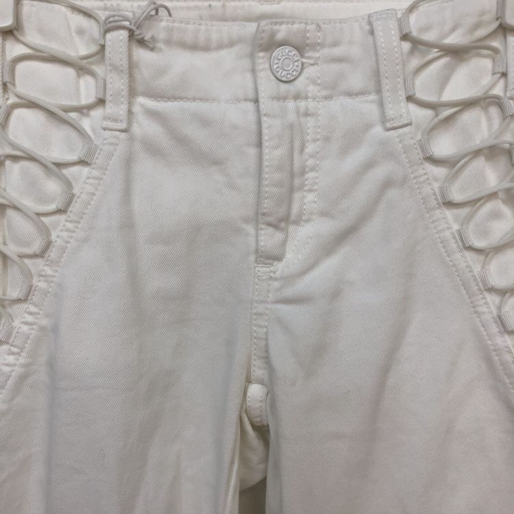 Gucci Gucci White Lace-Up Side Detail Pants Size 36 Size 25" / US 0 / IT 36 - 10 Thumbnail