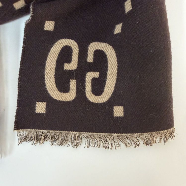 Gucci Gucci GG Logo Wool Silk Scarf ONE SIZE Size ONE SIZE - 7 Thumbnail