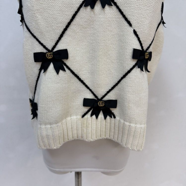 Gucci Gucci Diamond Bow Knit Vest Size M Size M / US 6-8 / IT 42-44 - 9 Thumbnail