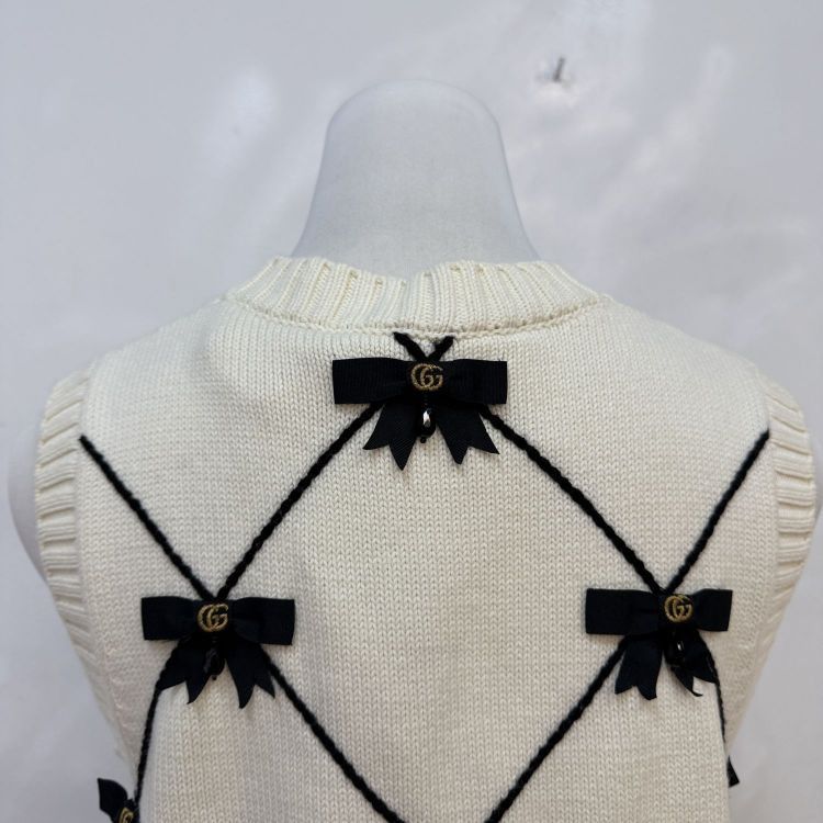 Gucci Gucci Diamond Bow Knit Vest Size M Size M / US 6-8 / IT 42-44 - 10 Thumbnail
