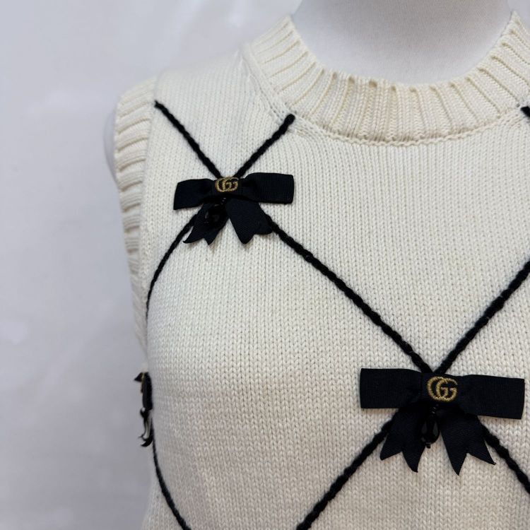 Gucci Gucci Diamond Bow Knit Vest Size M Size M / US 6-8 / IT 42-44 - 7 Thumbnail