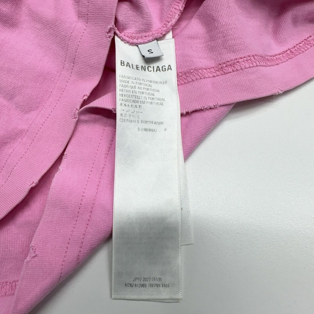 Balenciaga Balenciaga Pink Hand Drawn BB Icon T-Shirt Size S Size S / US 4 / IT 40 - 4 Thumbnail