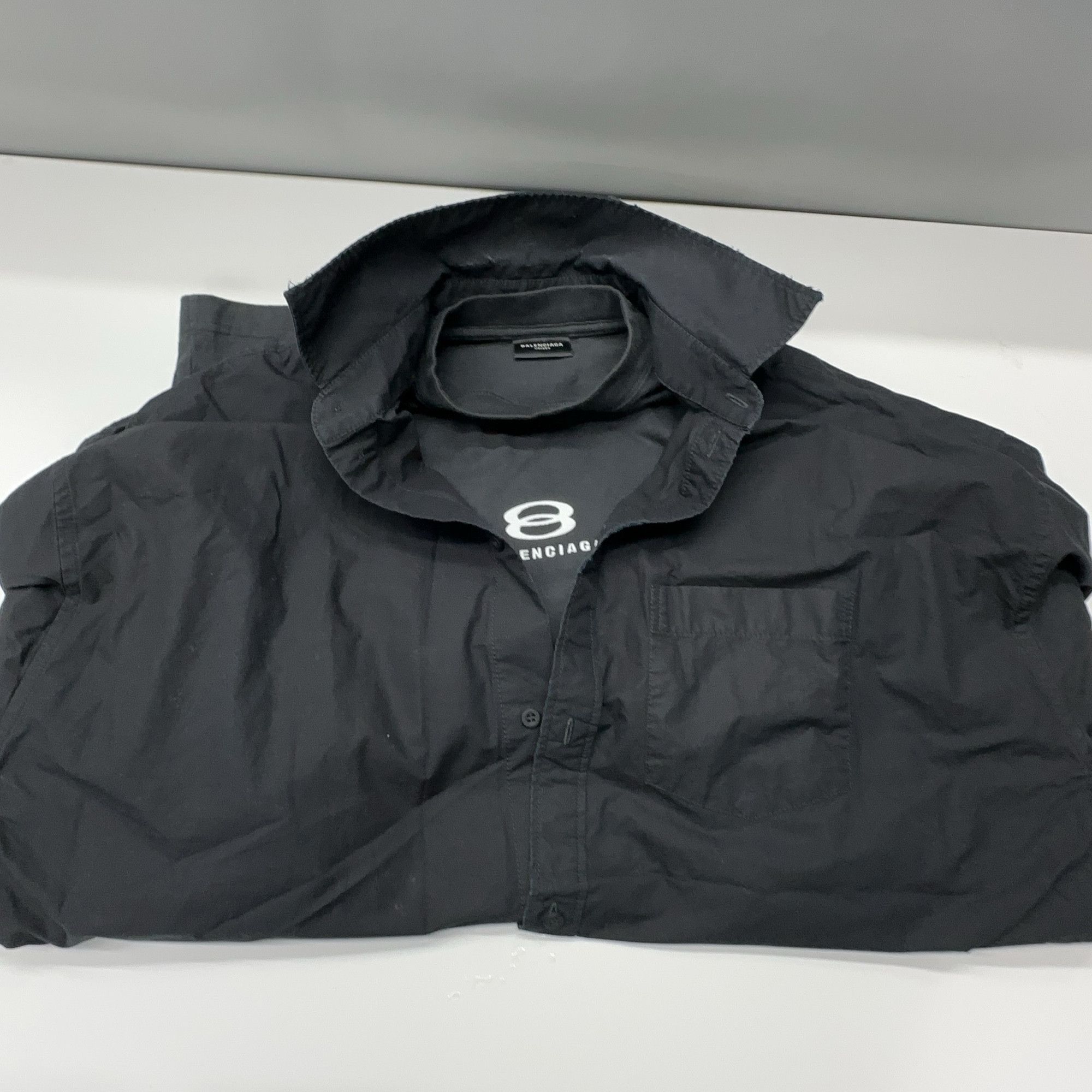 Balenciaga Balenciaga Distressed Button Up Shirt Size M Size US M / EU 48-50 / 2 - 8 Thumbnail