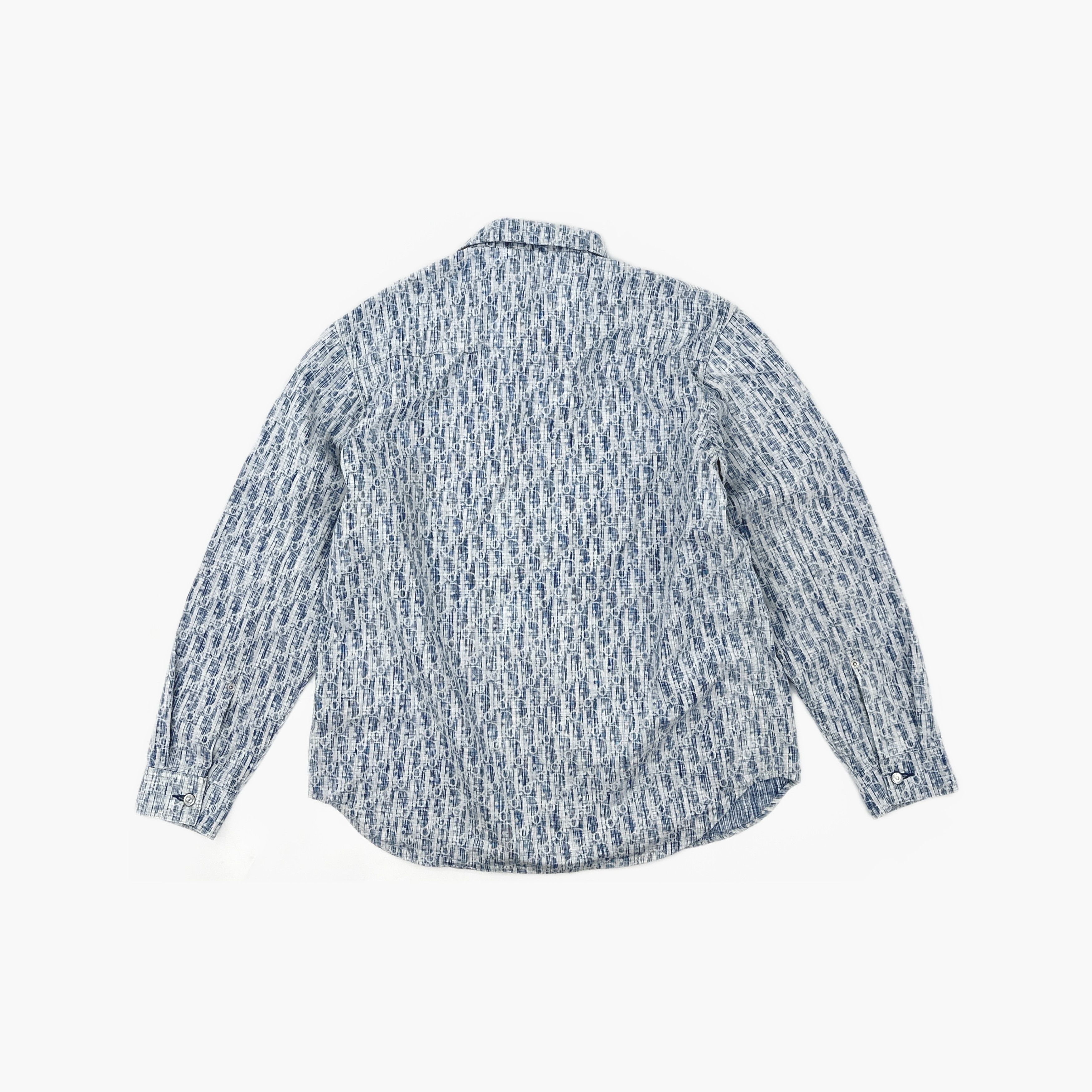 Dior Dior Oblique Kasuri Cotton Long Sleeve Shirt Size L Size US L / EU 52-54 / 3 - 2 Thumbnail