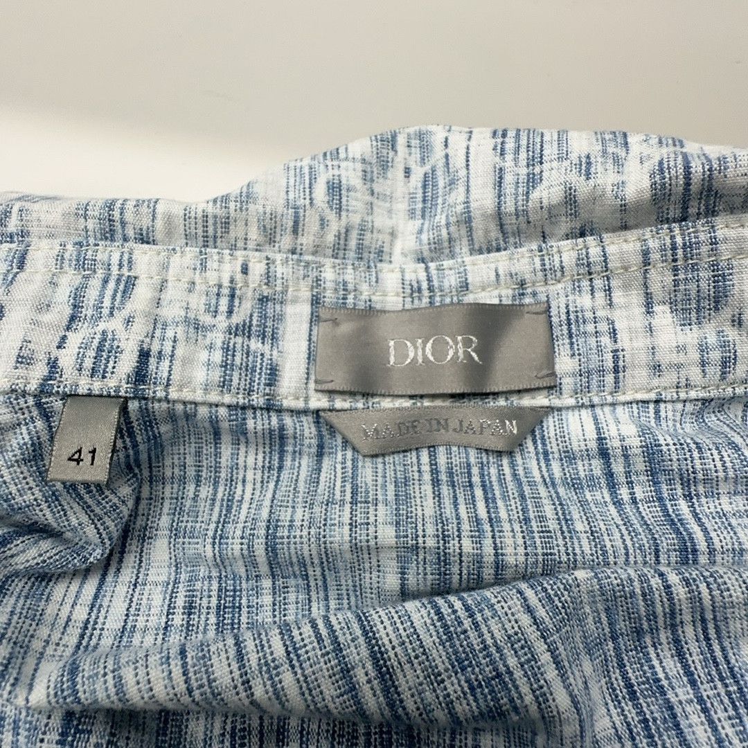 Dior Dior Oblique Kasuri Cotton Long Sleeve Shirt Size L Size US L / EU 52-54 / 3 - 3 Thumbnail