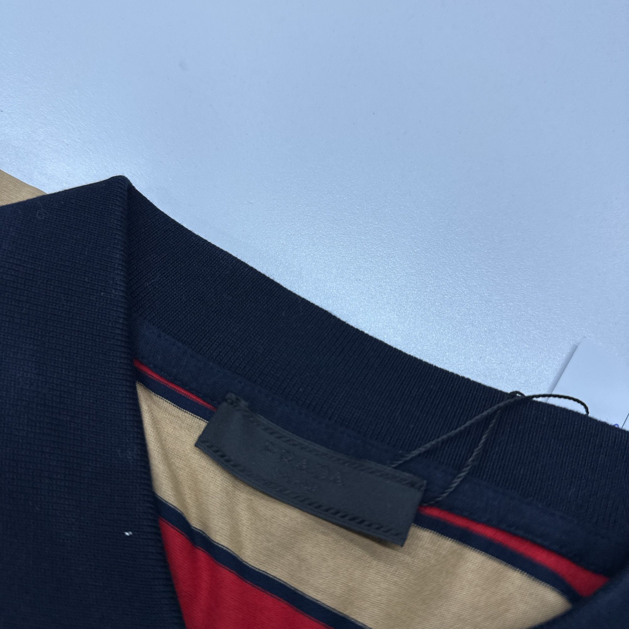 Prada Prada Striped Logo Polo Shirt Size L Size US L / EU 52-54 / 3 - 3 Thumbnail