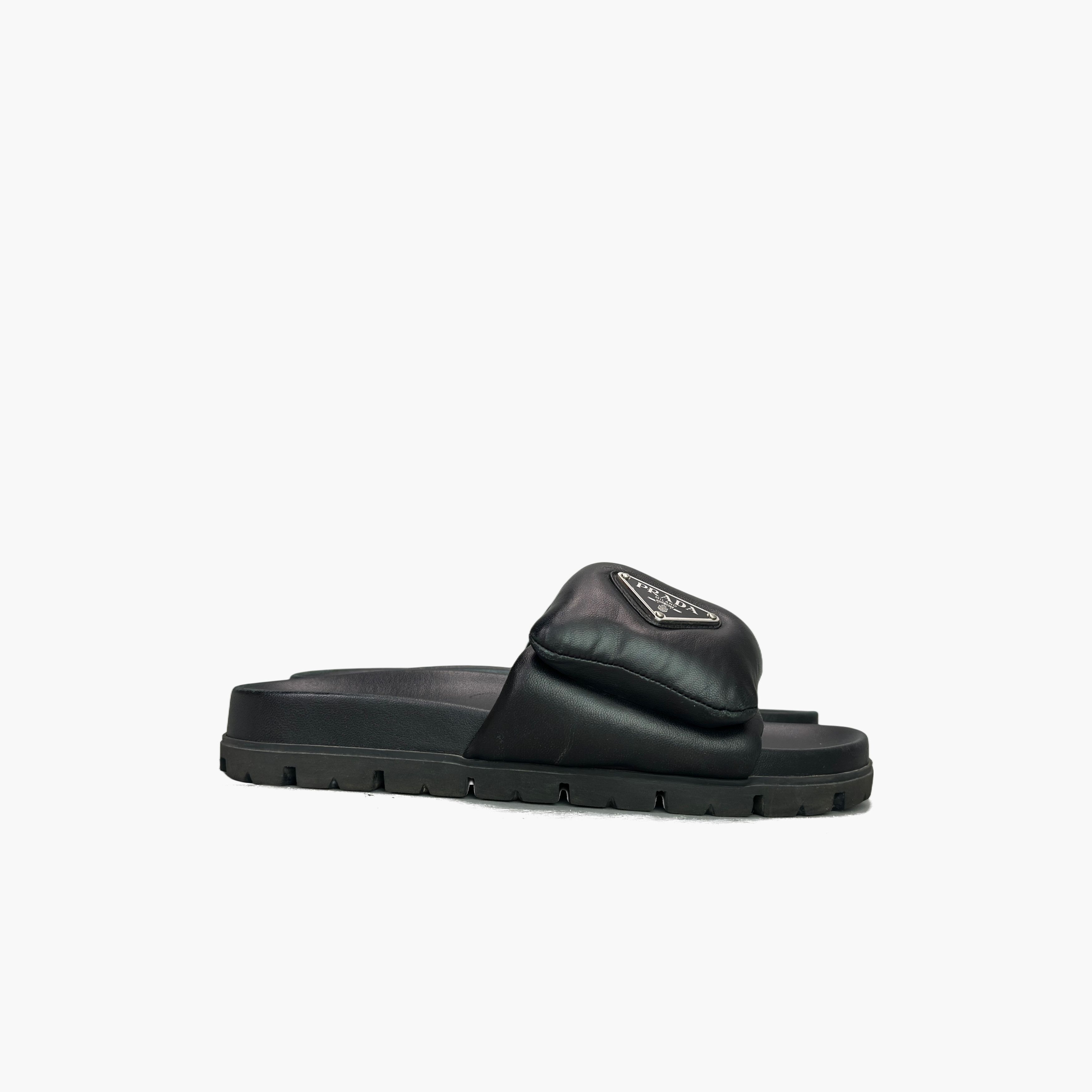 Prada Prada Logo Padded Leather Sandals Size 35 Size US 5 / IT 35 - 4 Thumbnail