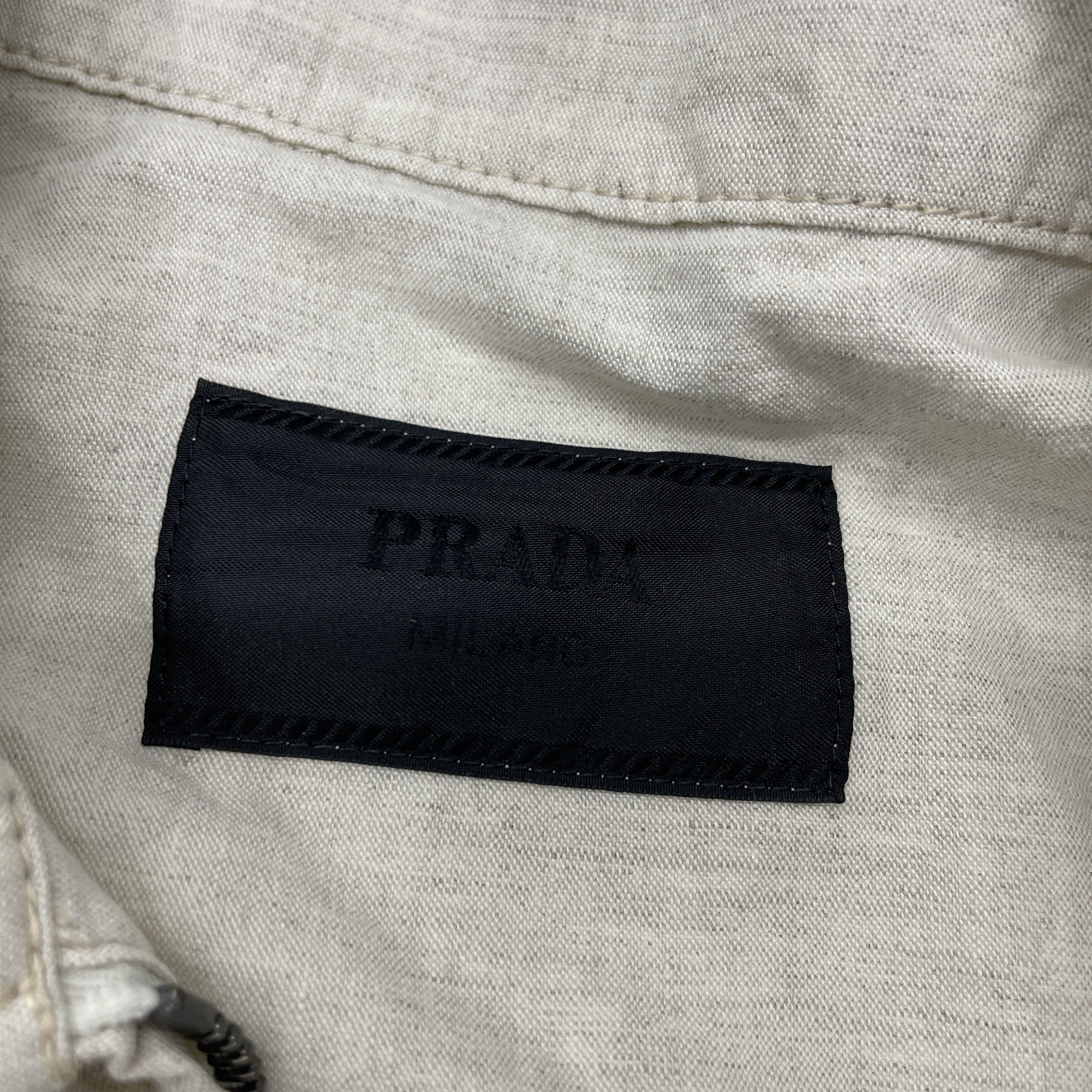 Prada Prada Cotton Linen Zip Jacket Size M Size US M / EU 48-50 / 2 - 3 Thumbnail