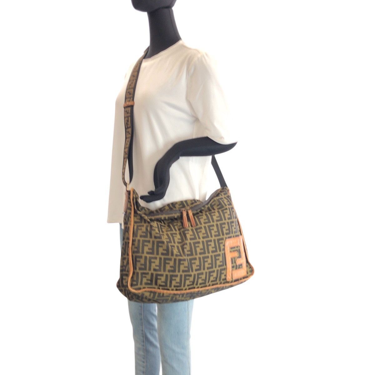 Fendi Fendi Fendi Zucca Nylon Leather Shoulder Bag Textile Shoulder Bag 7VA148 DUTY FREE for USA Size ONE SIZE - 7 Thumbnail